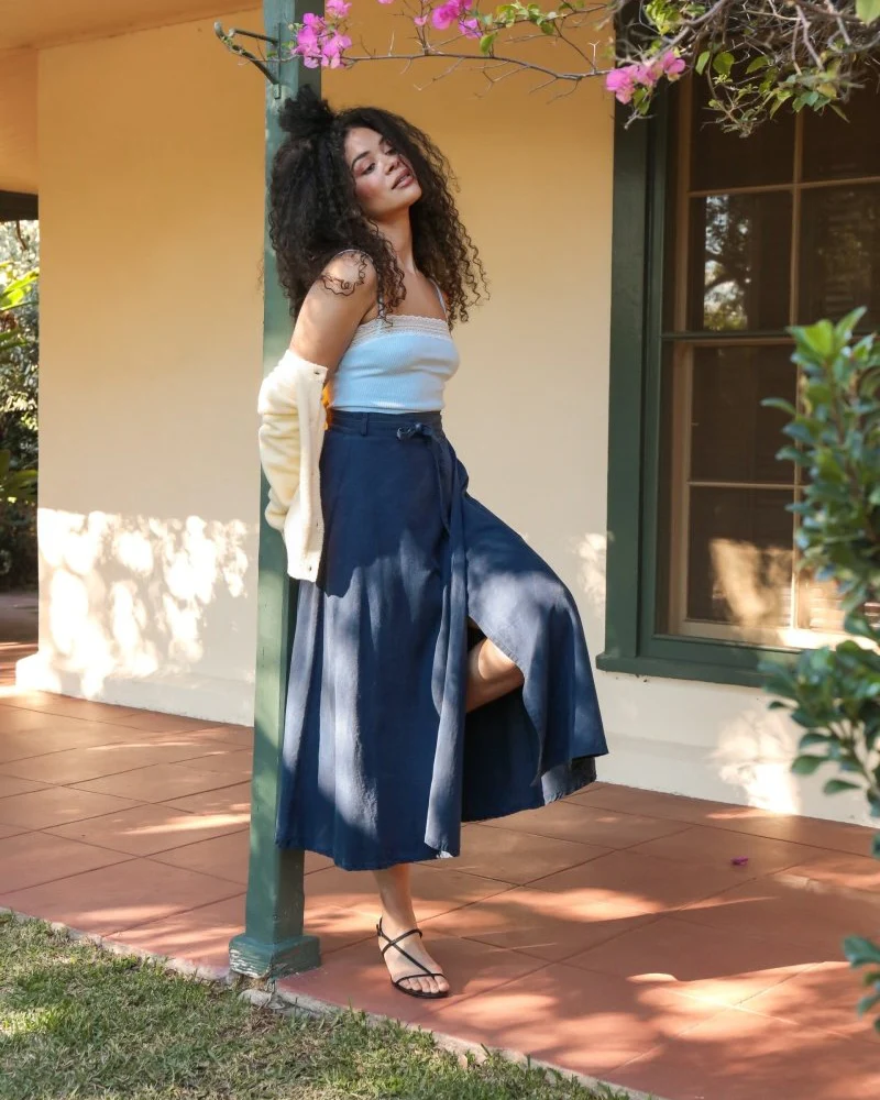 *NEW* Abla A-Line Wrap Skirt - Indigo