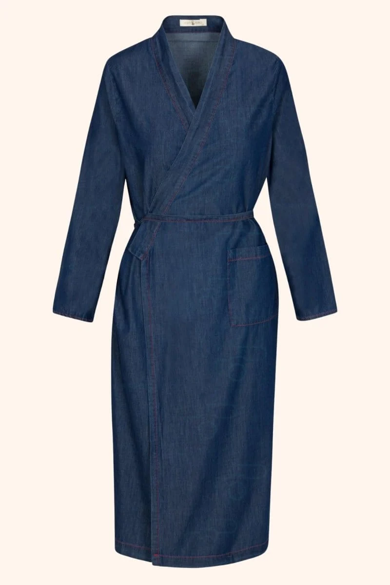 The 'Aydin' Long Sleeve Dress - Chambray - Image 3