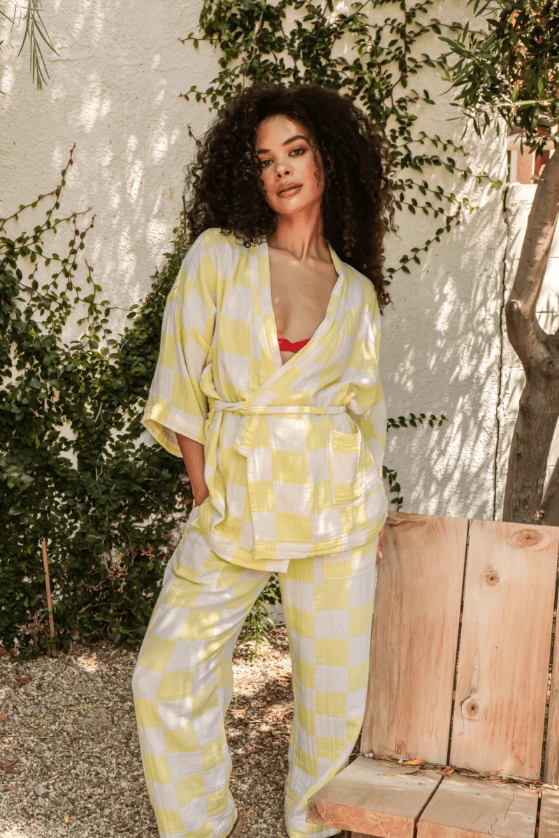 Kardeş Loungewear Separates - Limonata Check - Image 3