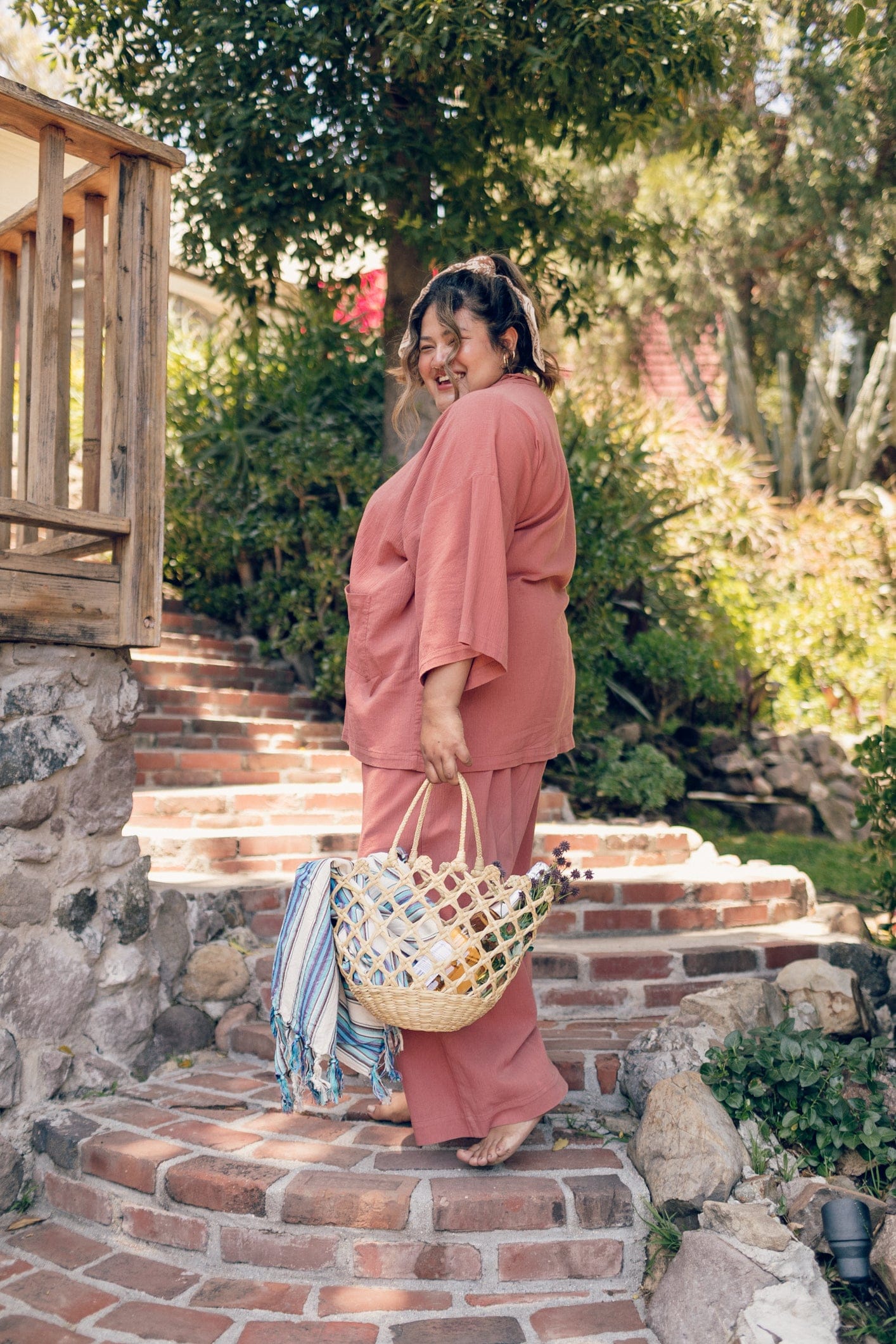 Kardeş Şile Loungewear Separates - Canyon Rose - Image 5
