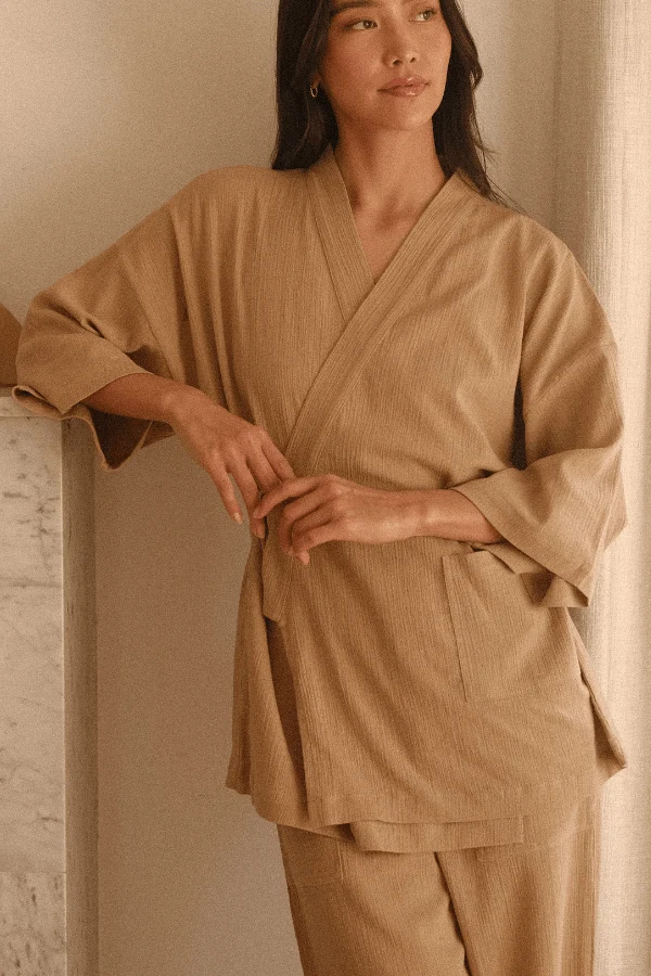 Kardeş Şile Loungewear Separates - Mediterranean Sand - Image 13