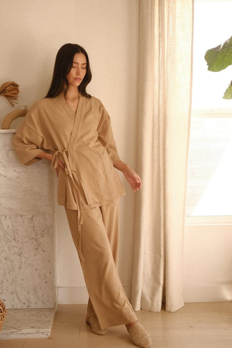 Kardeş Şile Loungewear Separates - Mediterranean Sand - Image 8