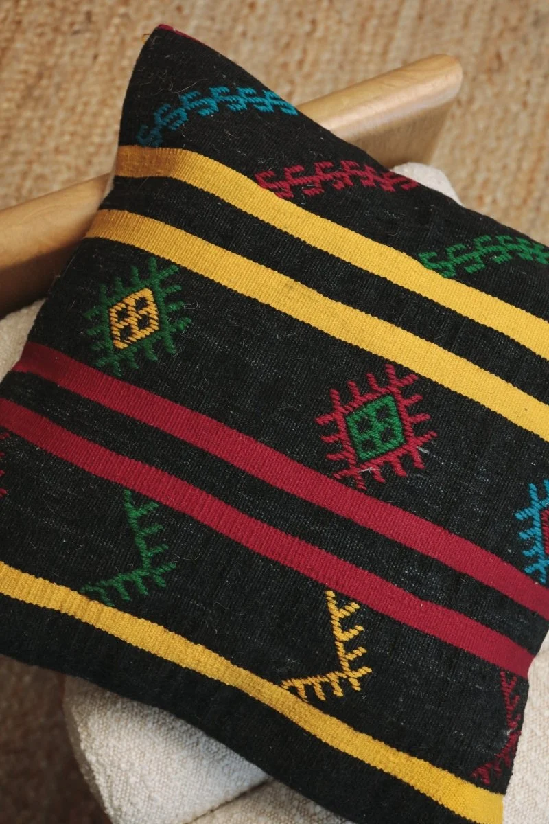 Kilim Square Pillow On Dokuz - Image 2
