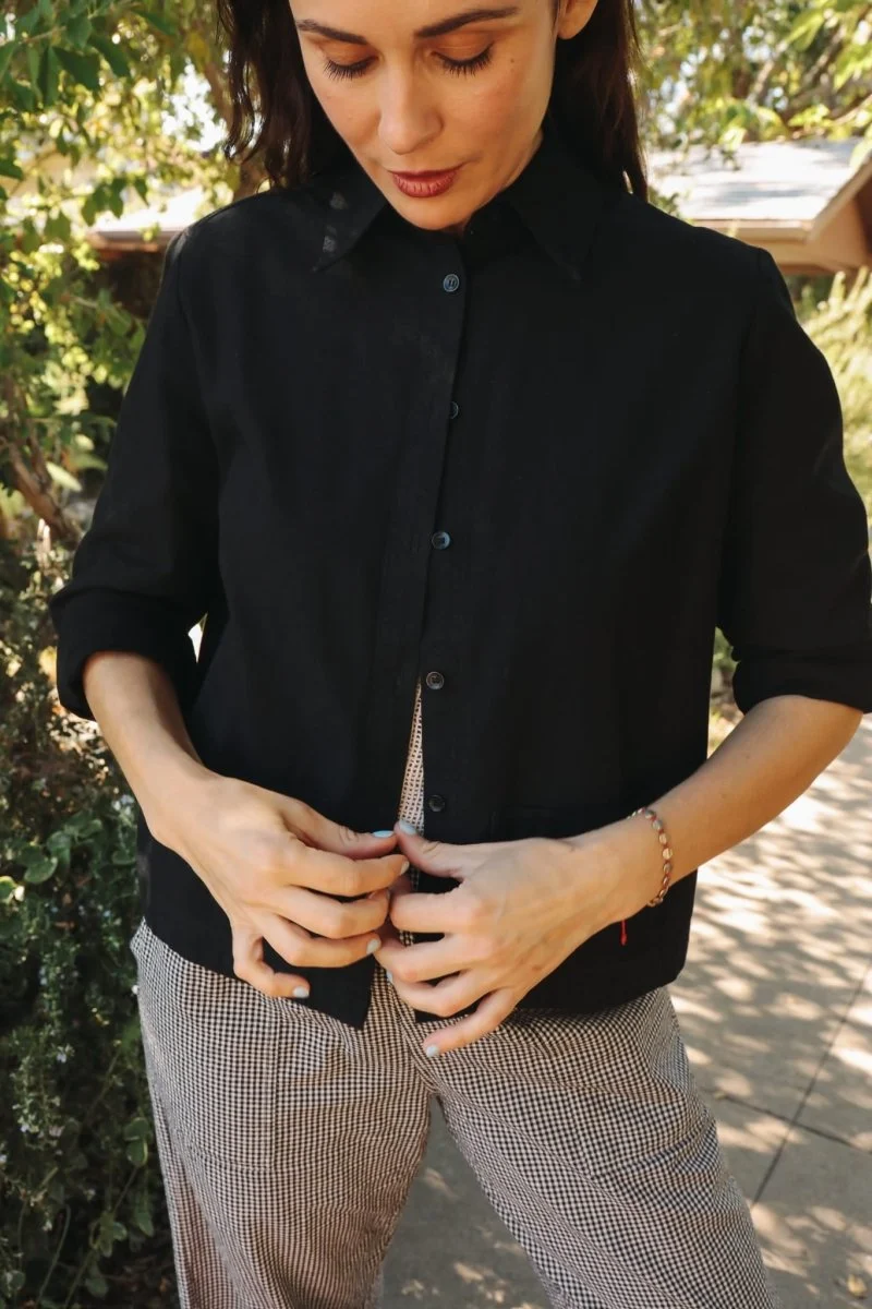 *NEW* Limited Edition Melek Cropped Denim Shirt - Black - Image 2