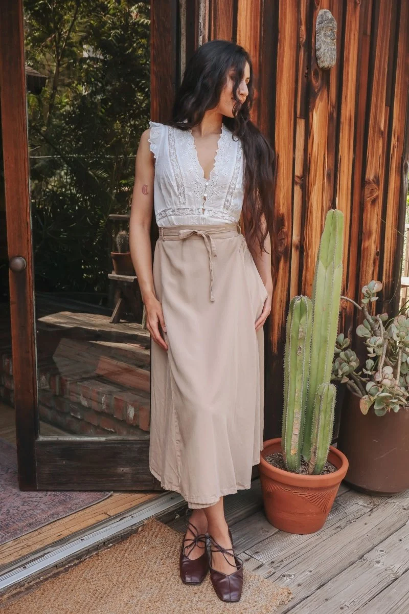 *NEW* Abla A-Line Wrap Skirt - Khaki - Image 3