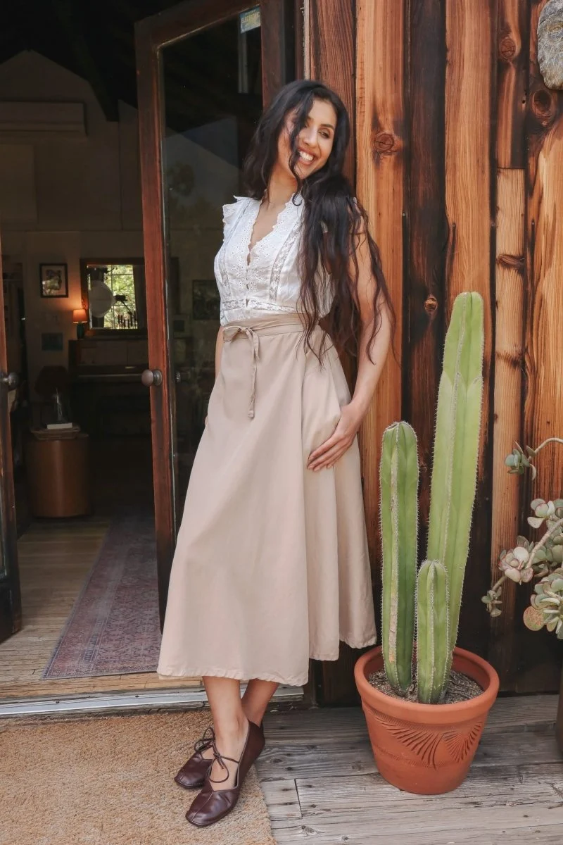 *NEW* Abla A-Line Wrap Skirt - Khaki - Image 4