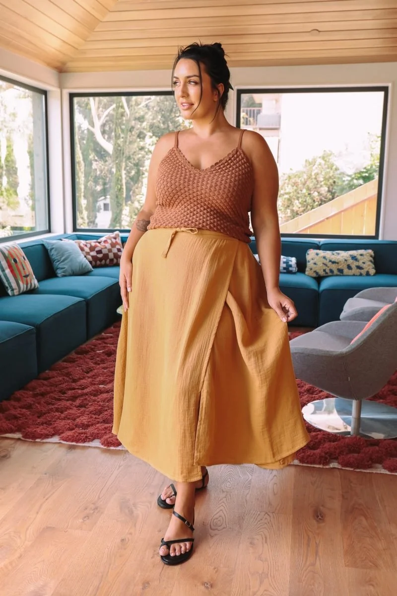 *E.E.L.E* Abla A-Line Wrap Skirt - Marigold - Image 4