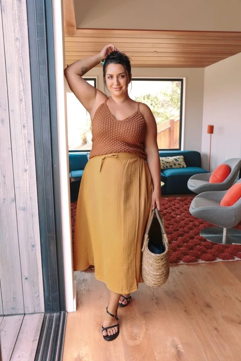 *E.E.L.E* Abla A-Line Wrap Skirt - Marigold - Image 9